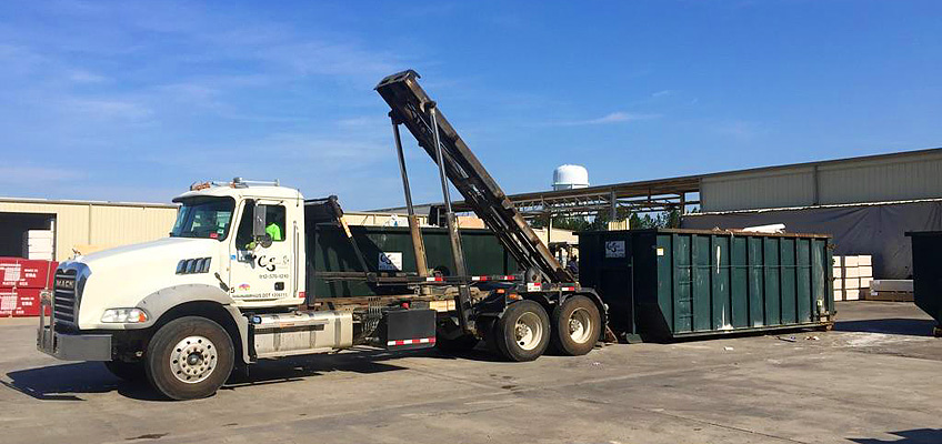 Customer Roll-off ready for pickup by Cumberland Services