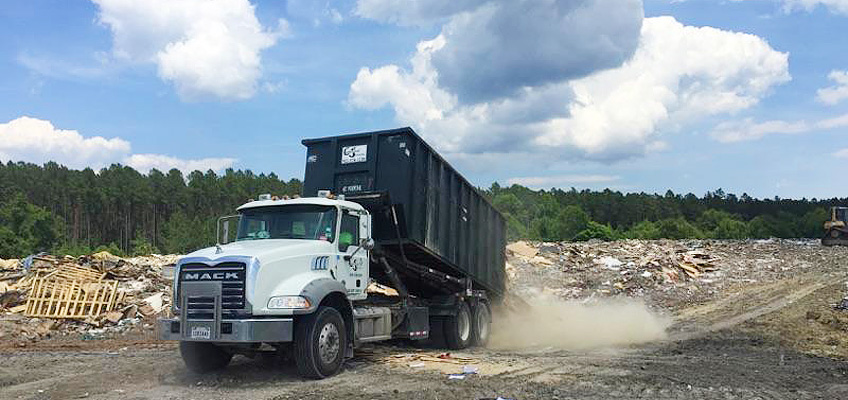 Debris disposal at waste landfill